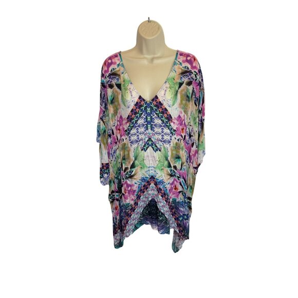 NEW Nanette Lepore Bollywood Sublimation Caftan Cover-Up Dress NWT - Size L - Picture 4 of 11